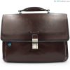 Business Bags Piquadro | Piquadro Men'S Brown Leather Briefcase Ca3111B2/Mo