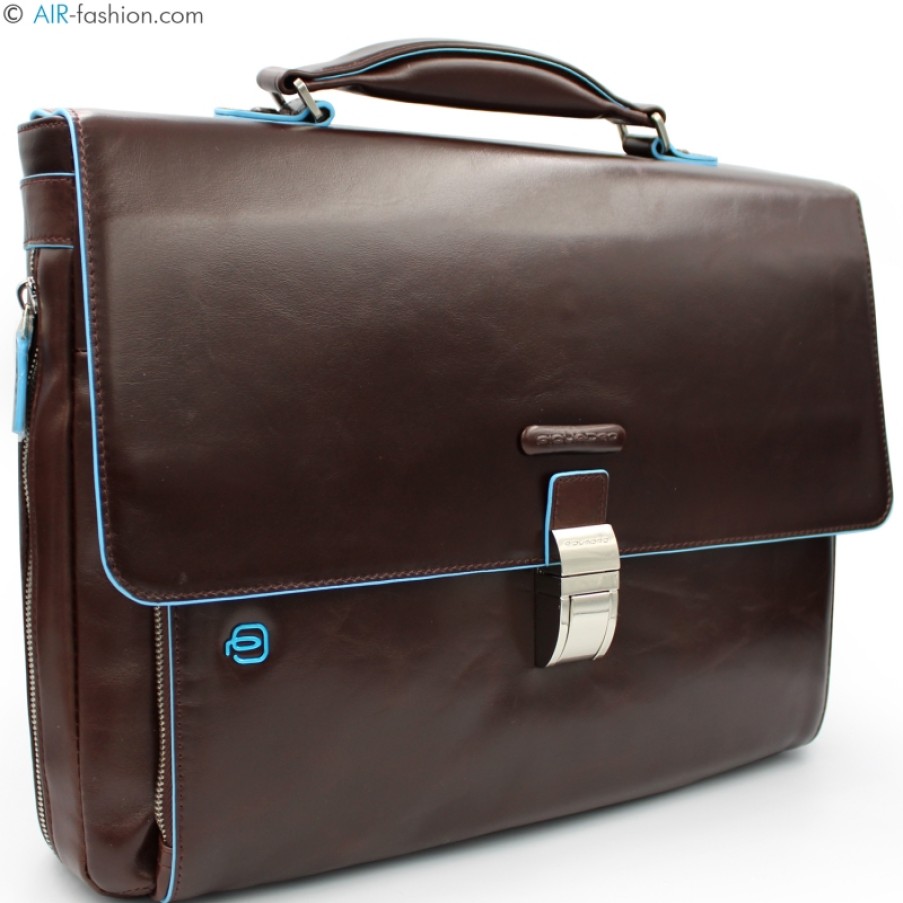 Business Bags Piquadro | Piquadro Men'S Brown Leather Briefcase Ca3111B2/Mo