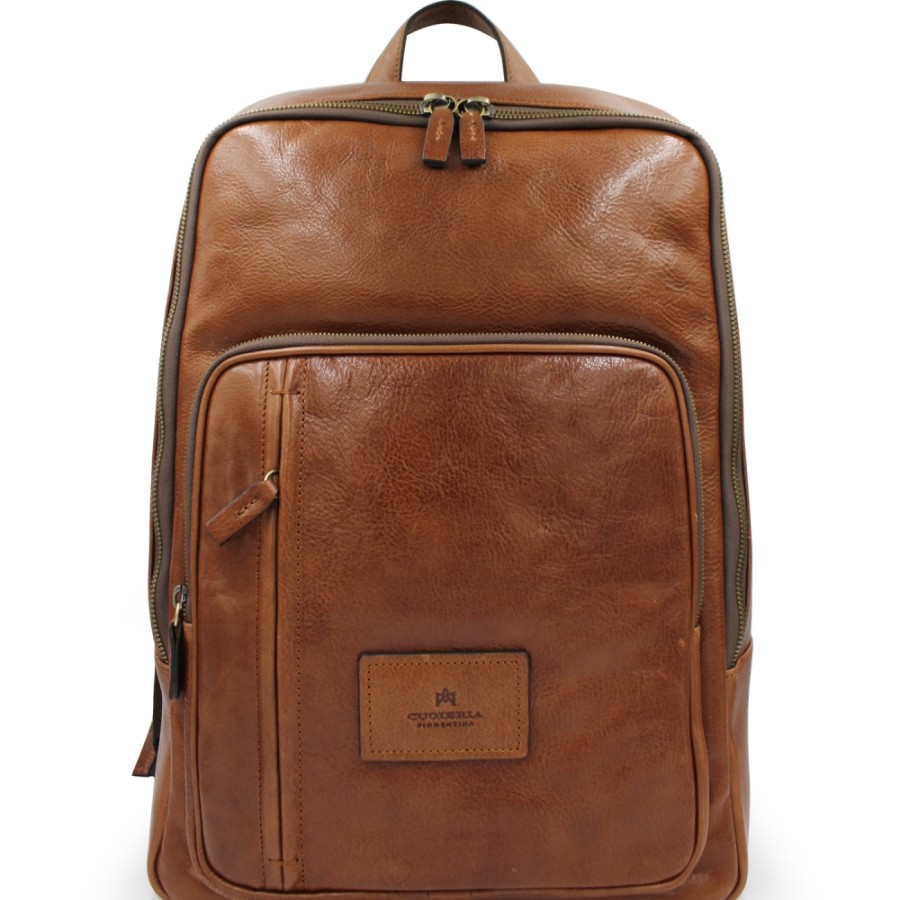 Mens Bags Cuoieria Fiorentina | Cuoieria Fiorentina Men'S Brown Vegetable Tanned Tuscan Leather Large Backpack B000005739040