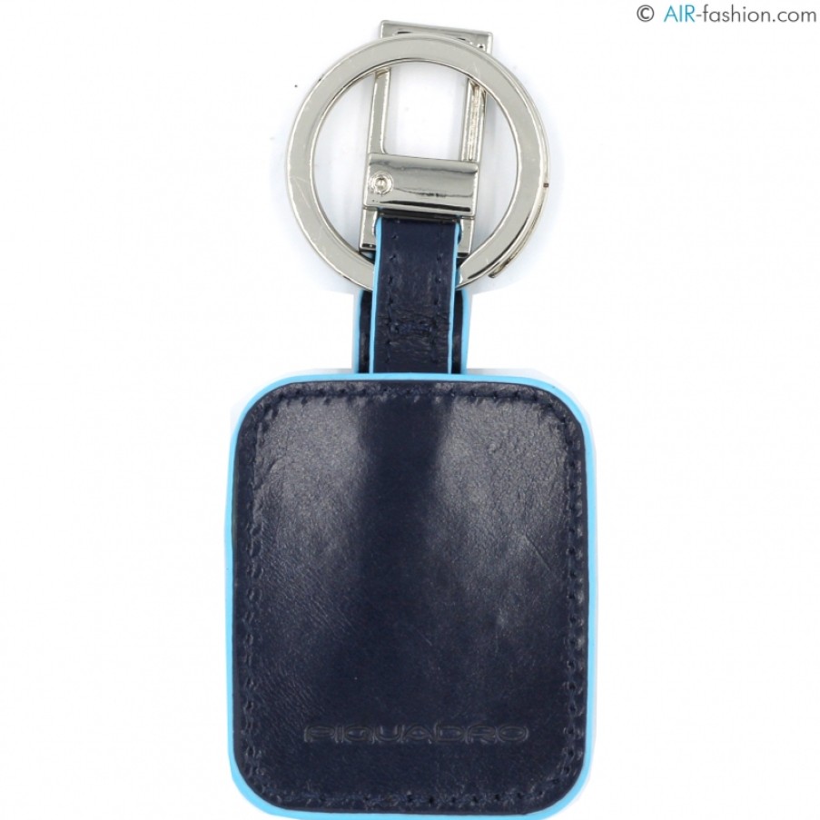 Mens Accessories PIQUADRO | Piquadro Keychain Of Blue Leather With Inside Alarm Device Ac3954B2/T/Blu2