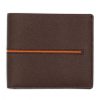 Mens Accessories TOD'S | Tod'S Brown Leather Men'S Wallet With A Central Orange Insert Xamachc0300Dou2747