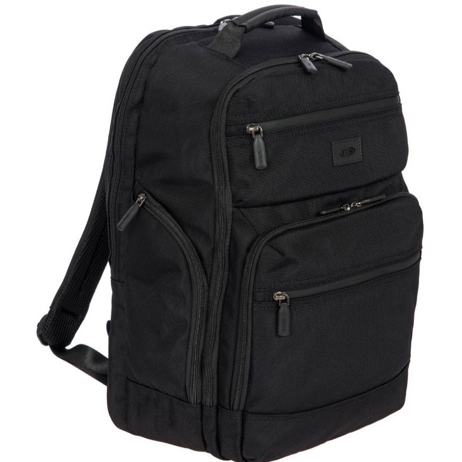 Mens Bags BRIC'S | Bric'S Men'S Black Resistant Fabric Urban Backpack With Laptop Pocket, L Big05384.001