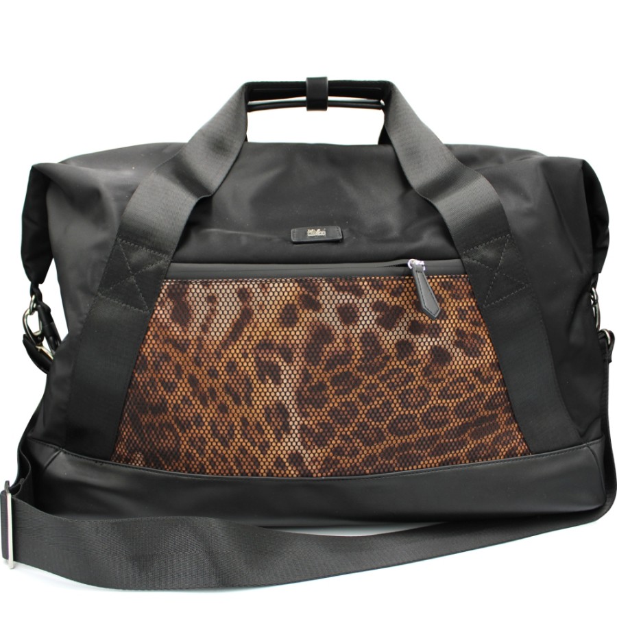 Luggage: Travel Bags And Suitcases Cavalli CLASS | Cavalli Class Travel Bag / Weekend / Duffle Bag Of Black Nylon With Leopard Print C2Apmcsv005Zd38