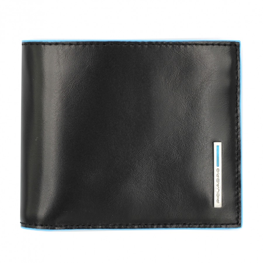 Mens Accessories PIQUADRO | Piquadro Men'S Wallet Of Black Leather With Coin Pocket And Rfid Protection Pu4188B2R/N