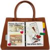 Ladies Bags Braccialini | Braccialini Brown Tote Bag, With The Applique Of A Travel In Florence Diary B14861