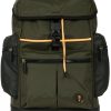 Mens Bags BRIC'S BY | Bric'S By Sport Style Backpack Of Olive & Black Nylon With Led Light B3Y04495.078