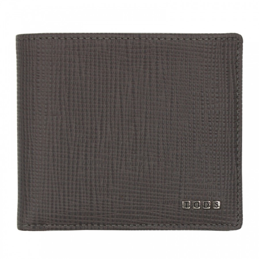 Mens Accessories TOD'S | Tod'S Men'S Wallet Of Textured Gray Leather, Made In Italy Xamletc03Z0Nphb408