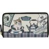 Ladies Accessories Braccialini | Braccialini Women'S Zip Around Wallet, With Cat-Themed Images In Postcards Style B16290_126-Al