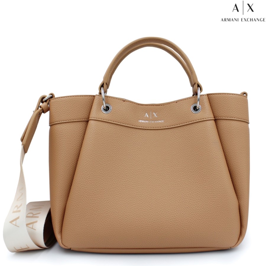 Ladies Bags Armani Exchange | Armani Exchange Beige Mini Tote Bag 942911Cc783109052