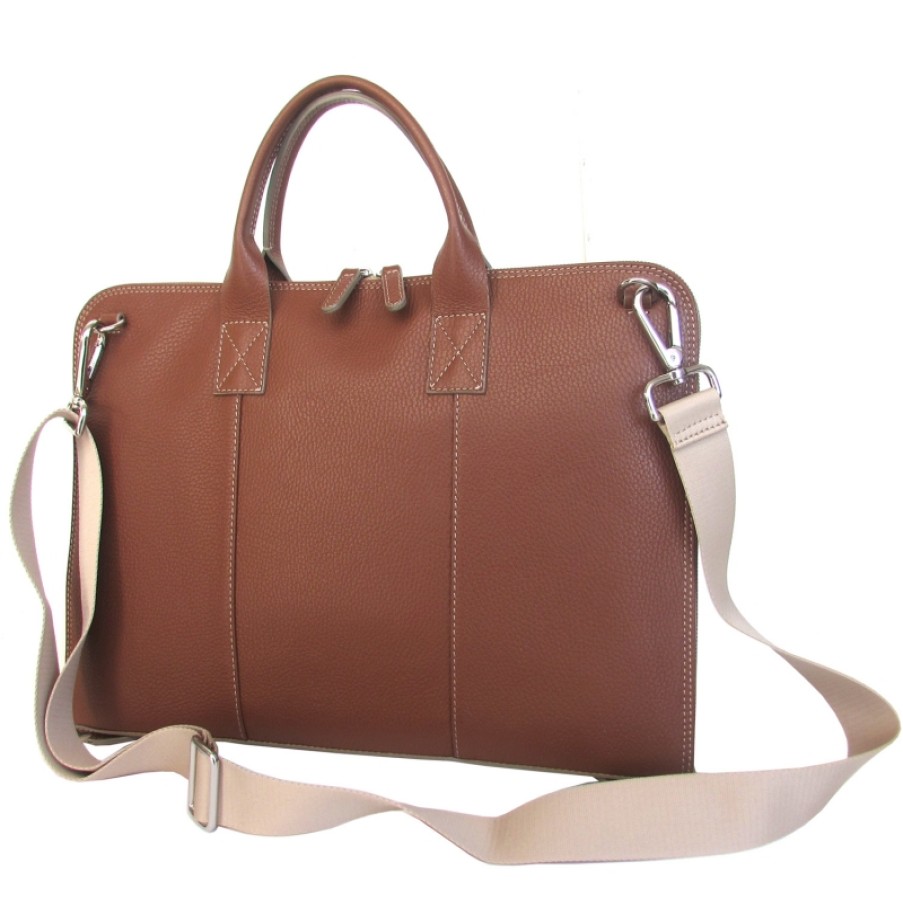 Business Bags Giani Altieri | Giani Altieri Made In Italy Men'S Leather Slim Bag For Documents & Laptop W0012B