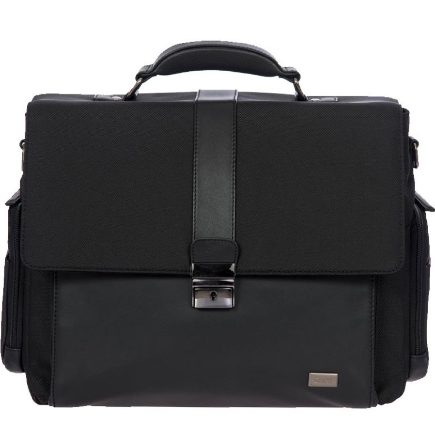 Business Bags BRIC'S | Bric'S Men'S Business Briefcase, Of Black Real Leather & Nylon Br207706.909