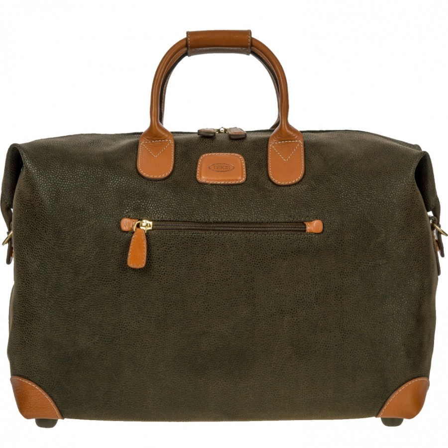 Luggage: Travel Bags And Suitcases BRIC'S | Bric'S Life Duffle Bag / Travel Bag Of Resistant Fabric & Leather, Olive Color, M Blf20203.378