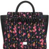 Ladies Bags Blumarine | Blumarine Romantic Black Quilted Bag With Floral Print B83Pwb700042999