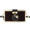 Ladies Bags Cromia | Cromia Trendy Cross-Body Clutch Bag Of Golden Metal & Leather 1404408