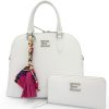 Ladies Bags ERMANNO Ermanno Scervino | Ermanno Ermanno Scervino Elegant White Leather Set Bugatti Bag With Matching Wallet 1240031312600086