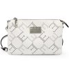 Ladies Bags ERMANNO Ermanno Scervino | Ermanno Ermanno Scervino White Clutch Bag With Detachable Shoulder Strap, Decorated With Rivets 12400975