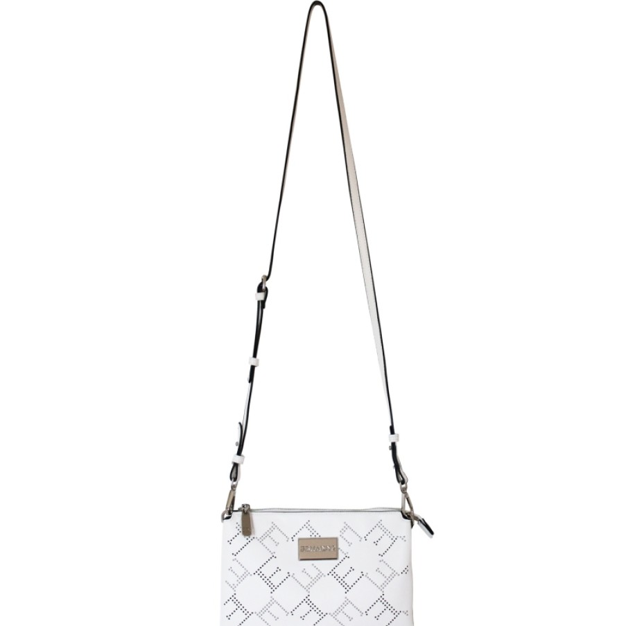 Ladies Bags ERMANNO Ermanno Scervino | Ermanno Ermanno Scervino White Clutch Bag With Detachable Shoulder Strap, Decorated With Rivets 12400975