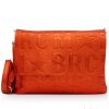 Ladies Bags M*BRC | M*Brc Metallized Orange Leather Maxi-Clutch Shoulder Bag F260_Arancione