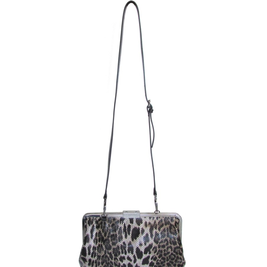 Ladies Bags ERMANNO Ermanno Scervino | Ermanno Ermanno Scervino Retro Styling Leather Crossbody Clutch Bag With Leopard Pattern 12400462Leop