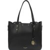 Ladies Bags ANNA VIRGILI | Anna Virgili Shopper Bag Of Black Leather With Detachable Shoulder Strap Made In Italy Acwhviwlmel