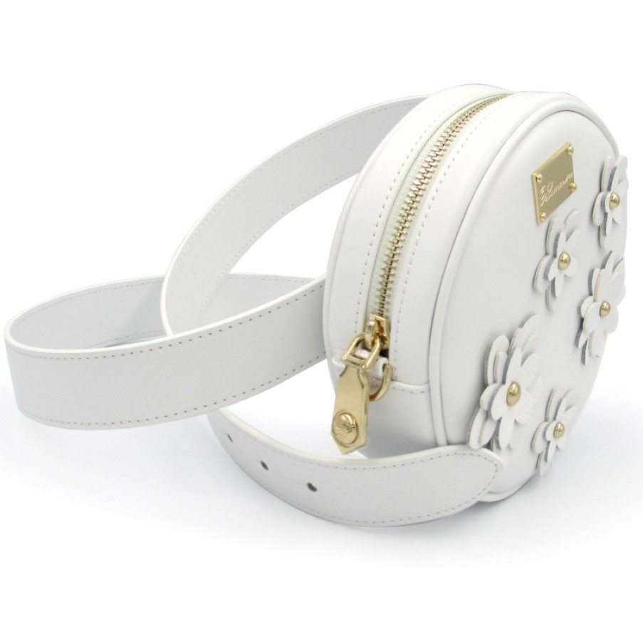 Ladies Bags Blumarine | Blumarine White Leather Waist Bag With Detachable Shoulder Strap B91Pwb880052010