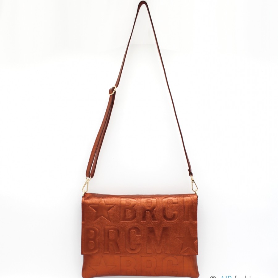 Ladies Bags M*BRC | M*Brc Maxi-Clutch Shoulder Bag Of Bronze Coloured Leather F260_Bronzo