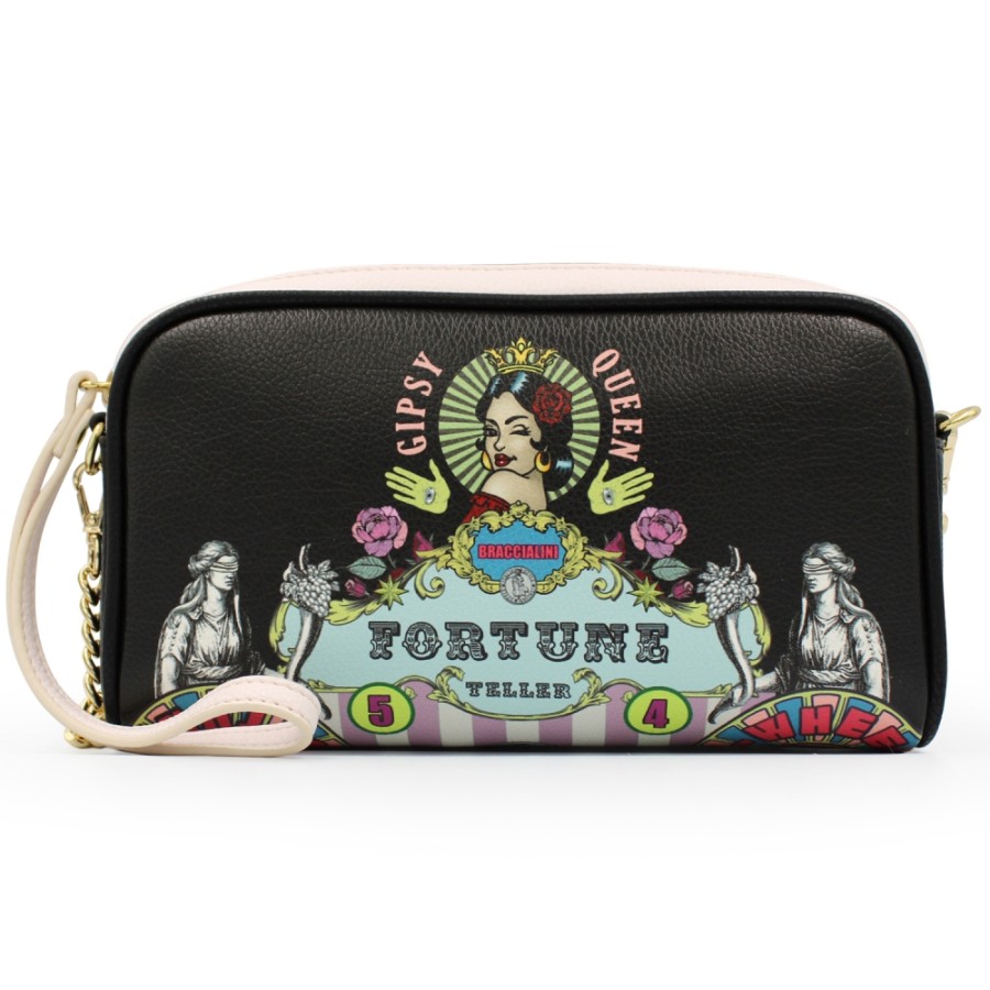 Ladies Bags Braccialini | Braccialini Shoulder Bag / Clutch Bag With Fortune Teller Fantasy Print B14306