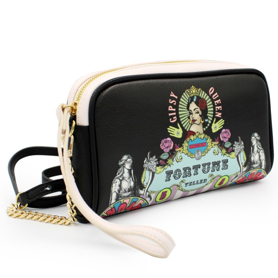 Ladies Bags Braccialini | Braccialini Shoulder Bag / Clutch Bag With Fortune Teller Fantasy Print B14306