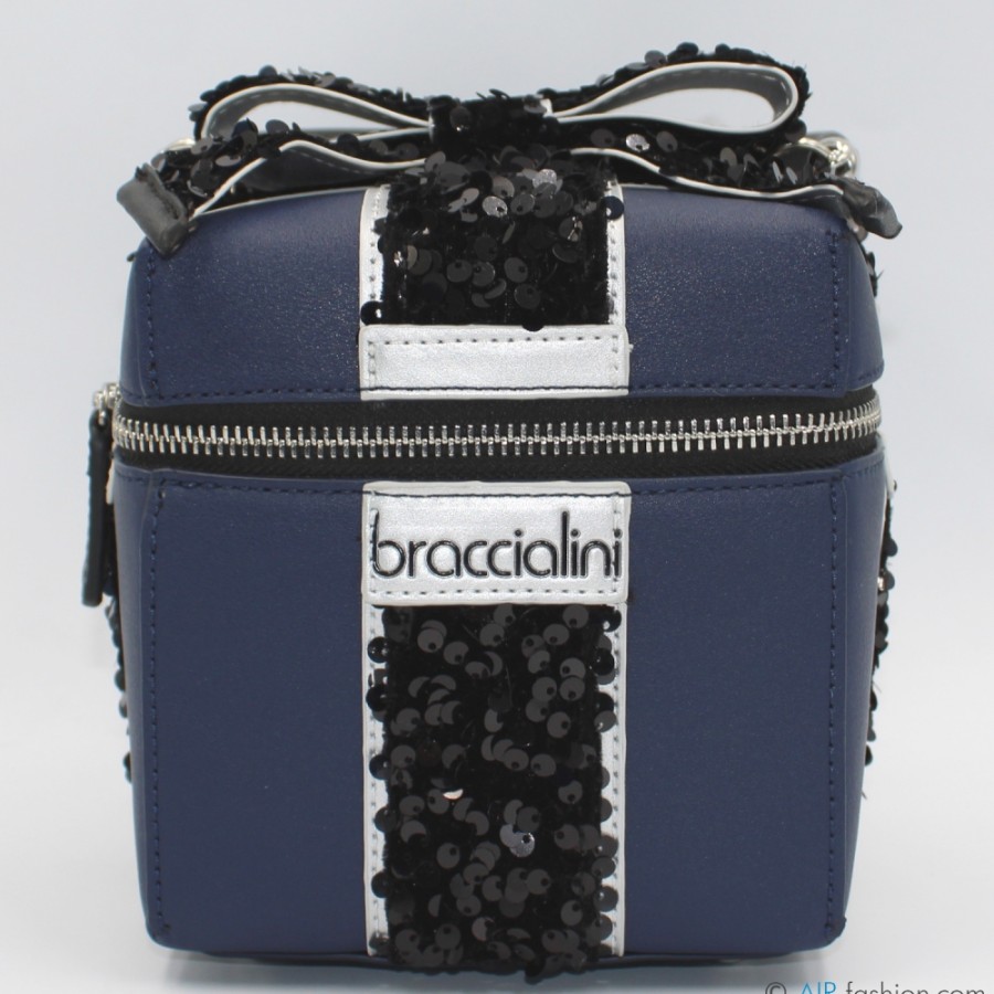 Ladies Bags Braccialini | Braccialini Creative Bag In The Shape Of A Jewelry Box, Blue Color B16872