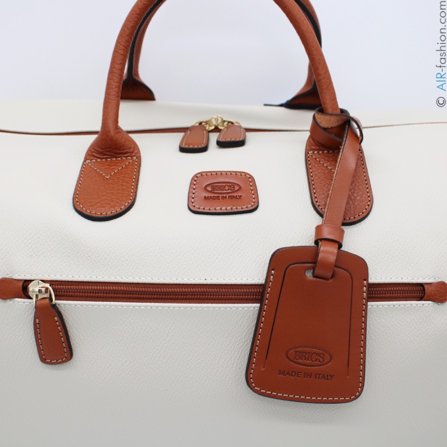 Luggage: Travel Bags And Suitcases BRIC'S | Bric'S Firenze Cream Colored Travel Bag With Brown Leather Details Large Bbj20202.014