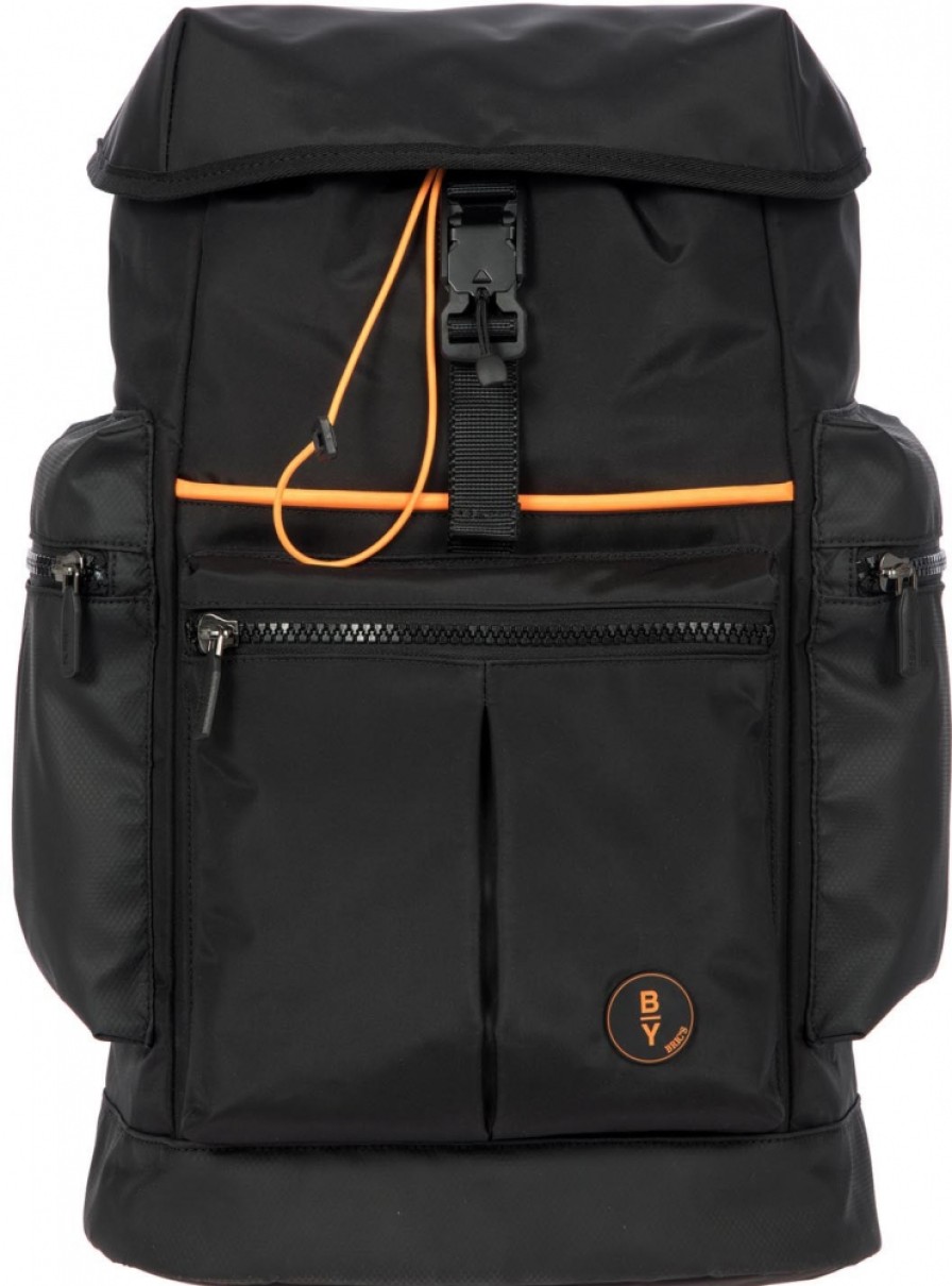 Mens Bags BRIC'S BY | Bric'S By Men'S Sport Style Backpack Of Black Nylon With Led Lighting - Medium B3Y04494.001