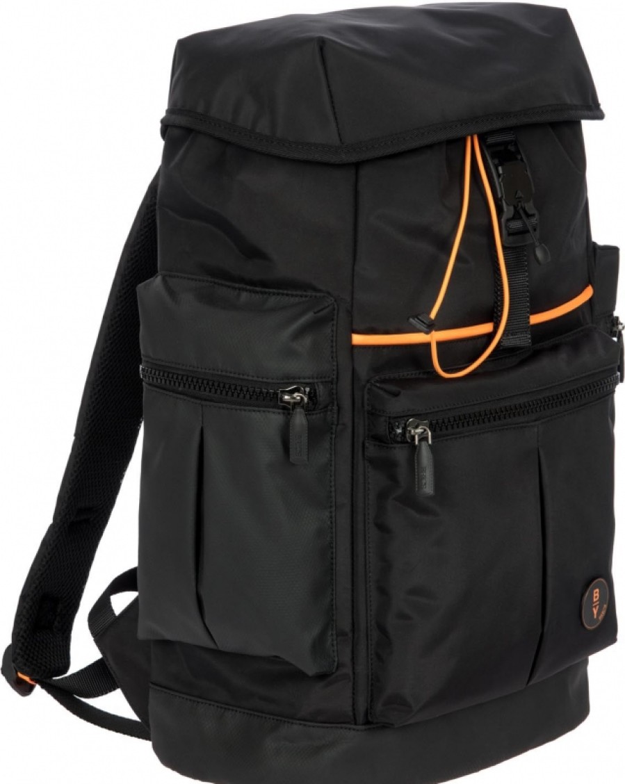 Mens Bags BRIC'S BY | Bric'S By Men'S Sport Style Backpack Of Black Nylon With Led Lighting - Medium B3Y04494.001