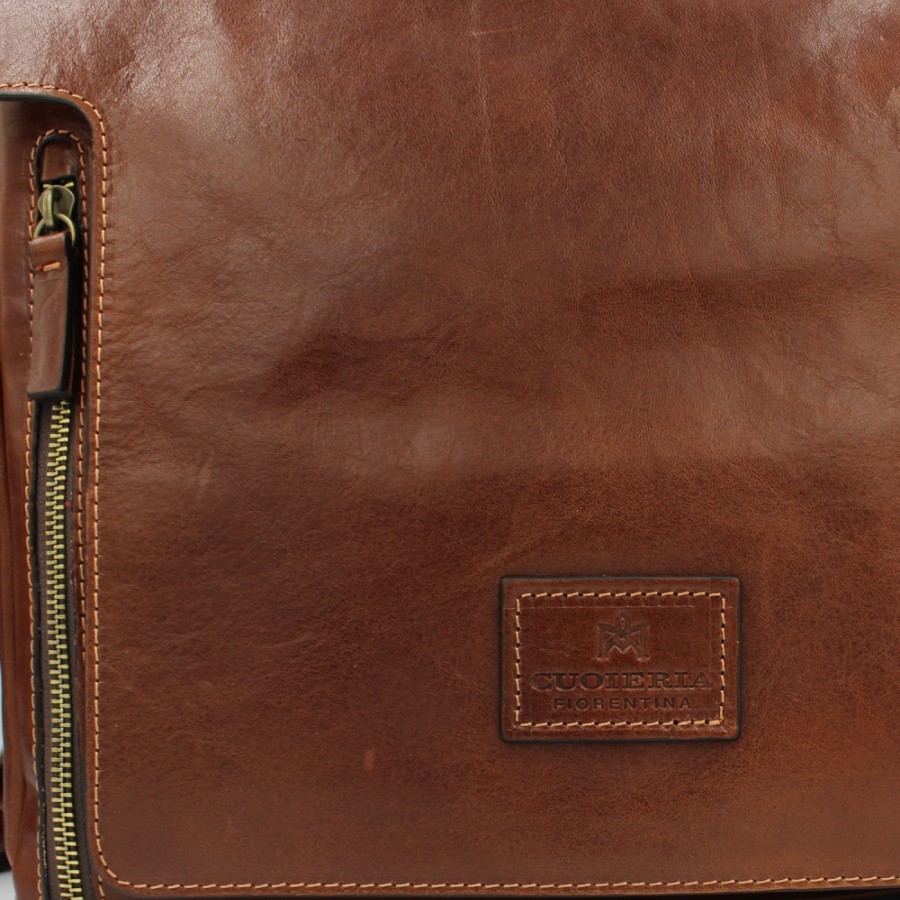 Mens Bags Cuoieria Fiorentina | Cuoieria Fiorentina Messenger Bag Of Vegetable Tanned Leather With Vintage Effect B000005040735