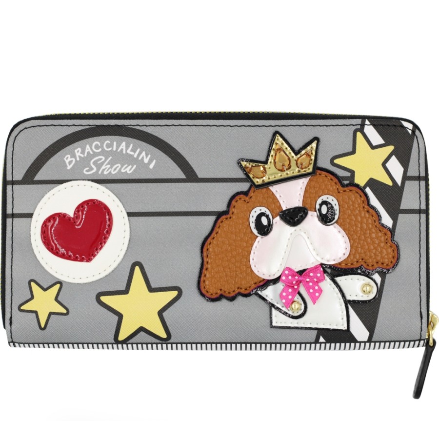 Ladies Accessories Braccialini | Braccialini Women'S Wallet With Front & Back Applique, Cat And Dog Theme B14350-126-Ar