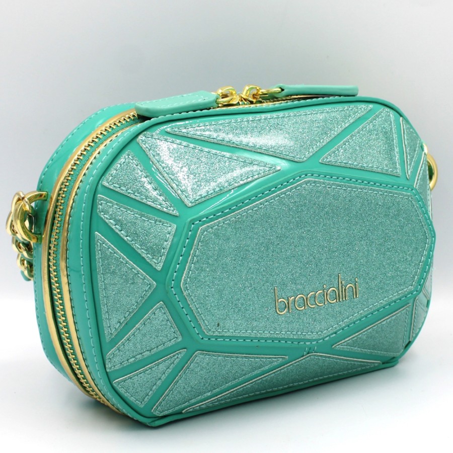 Ladies Bags Braccialini | Braccialini Shape Designer Green Sapphire Shaped Bag B17123-Yy