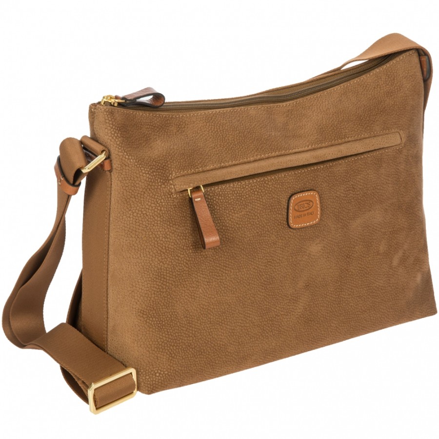 Ladies Bags BRIC'S | Bric'S Life Shoulder Bag Of Stain-Resistant Fabric, Camel Color, Made In Italy Blf05801.216