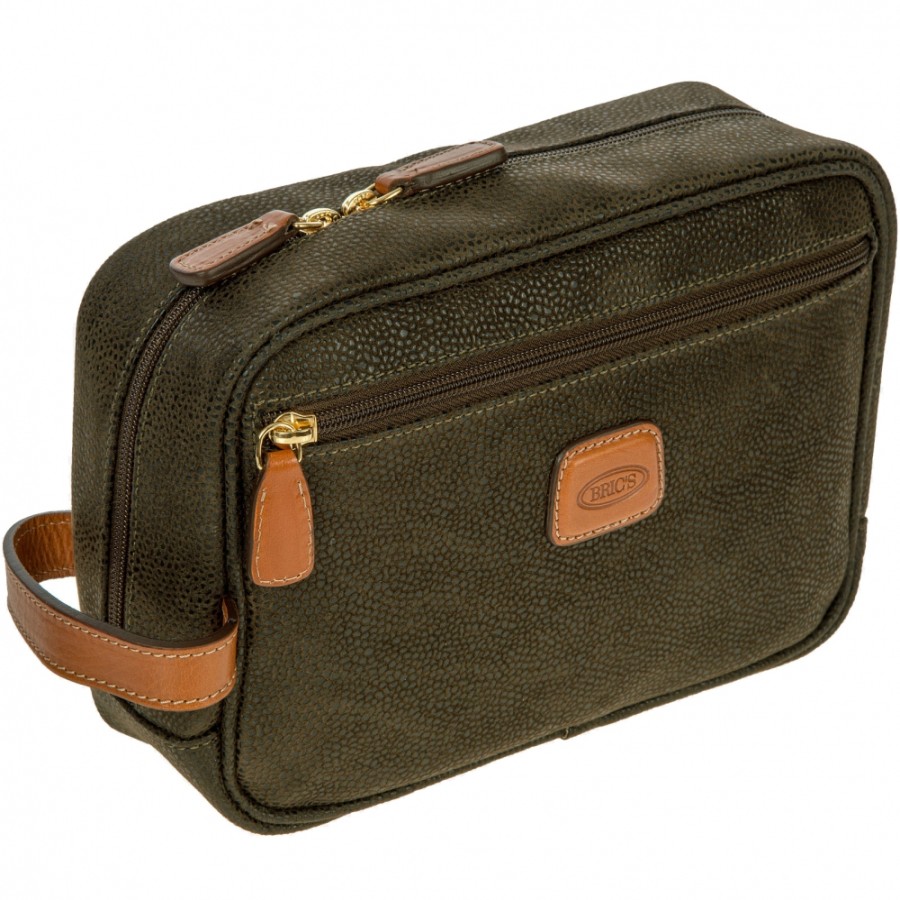 Luggage: Travel Bags And Suitcases BRIC'S | Bric'S Life Beauty-Case Travel Cosmetic Bag, Olive Brown Color Blf00601.378