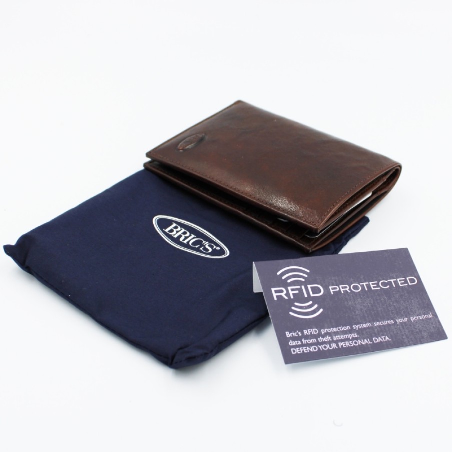 Mens Accessories BRIC'S | Bric'S Men'S Vertical Wallet Of Vegetable Tanned Brown Leather Bh109204.002