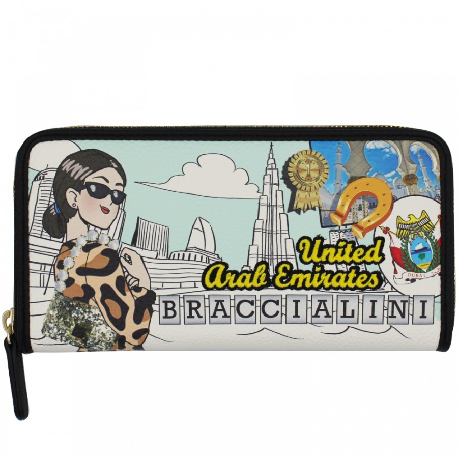 Ladies Accessories Braccialini | Braccialini Postcards Women'S Wallet, United Arab Emirates Theme B17379_126-Ca-818-Uni