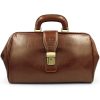 Vintage-Style Bags And Accessories Cuoieria Fiorentina | Cuoieria Fiorentina Classic Styled Doctor'S Bag, Of Brown Leather, Made In Italy 5079040-Marrone