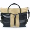 Ladies Bags Cromia | Cromia Women'S Large Tote Bag Of Straw And Black Leather Made In Italy 1405230