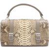 Ladies Bags Blumarine | Blumarine Luxury Designer Real Python Leather Flap Bag Grey-Brown Color B83Pwb770012001