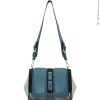 Ladies Bags Cromia | Cromia Designer Green-Blue Leather Shoulder Bag, With Padded Effect 1405564