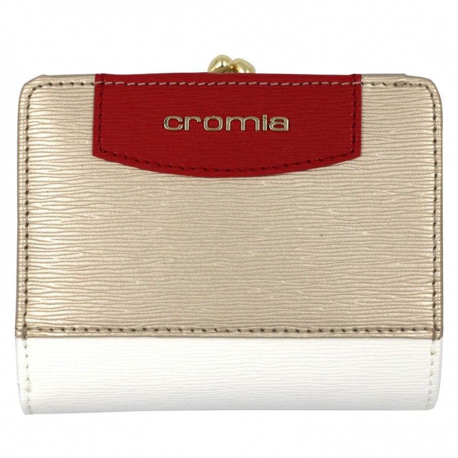 Ladies Accessories Cromia | Cromia Wallet Coin Purse Of White Gold - Red - Leather 8051978067719