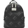 Ladies Bags ERMANNO Ermanno Scervino | Ermanno Ermanno Scervino Black Backpack With Perforated With Rivets Ornament 12400976