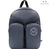 Mens Bags Armani Exchange | Armani Exchange Men'S Blue Backpack, With Two Front Pockets 952292-0A825-Blu