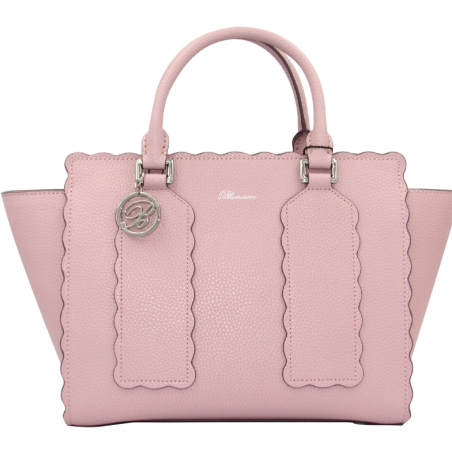 Ladies Bags Blumarine | Blumarine Pink Leather Bag + Wallet In Belle Epoque Style With Wave Decor B83Pwb760042050