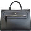 Ladies Bags Cavalli CLASS | Cavalli Class Ladies Black Leather Satchel Bag With Leopard Motif Inserts C81Pwcov0032