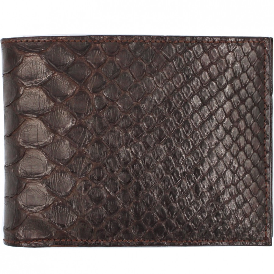 Mens Accessories GHIBLI | Ghibli Men'S Dark Brown Real Python Leather Wallet Made In Italy 3446-Pitone