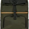 Mens Bags BRIC'S BY | Bric'S By Men'S Backpack Of Olive & Black Nylon With Roll-Top Opening And Led Strip B3Y04493